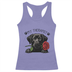 Black Labrador Retriever Is My Therapist Racerback Tank Top Dog Lover Gift TS12 Violet Print Your Wear