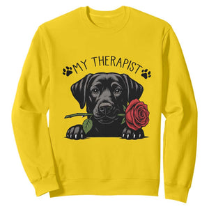 Black Labrador Retriever Is My Therapist Sweatshirt Dog Lover Gift TS12 Daisy Print Your Wear