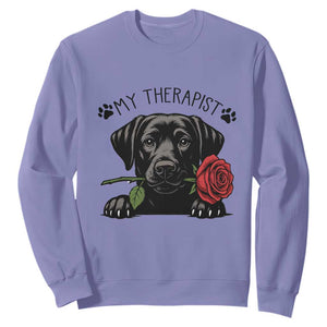 Black Labrador Retriever Is My Therapist Sweatshirt Dog Lover Gift TS12 Violet Print Your Wear