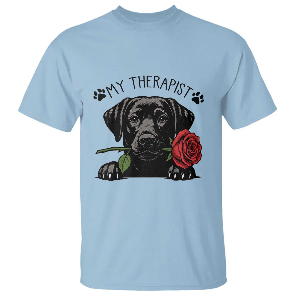 Black Labrador Retriever Is My Therapist T Shirt Dog Lover Gift TS12 Light Blue Print Your Wear