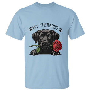Black Labrador Retriever Is My Therapist T Shirt Dog Lover Gift TS12 Light Blue Print Your Wear