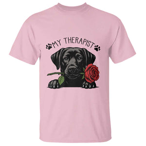 Black Labrador Retriever Is My Therapist T Shirt Dog Lover Gift TS12 Light Pink Print Your Wear