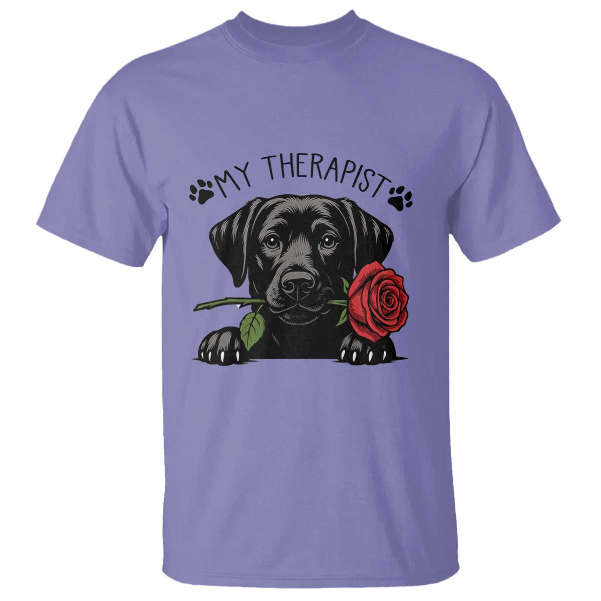 Black Labrador Retriever Is My Therapist T Shirt Dog Lover Gift TS12 Violet Print Your Wear