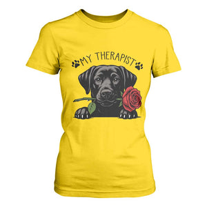Black Labrador Retriever Is My Therapist T Shirt For Women Dog Lover Gift TS12 Daisy Print Your Wear