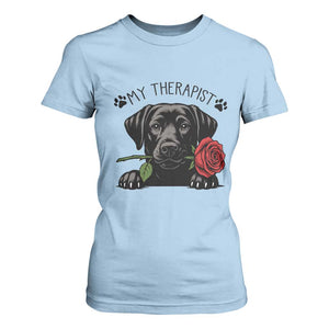 Black Labrador Retriever Is My Therapist T Shirt For Women Dog Lover Gift TS12 Light Blue Print Your Wear
