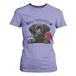 Black Labrador Retriever Is My Therapist T Shirt For Women Dog Lover Gift TS12 Violet Print Your Wear