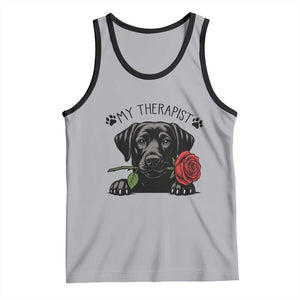 Black Labrador Retriever Is My Therapist Tank Top Dog Lover Gift TS12 Athletic Heather Black Print Your Wear