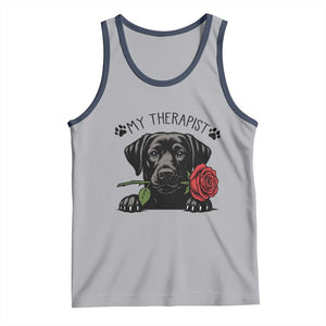 Black Labrador Retriever Is My Therapist Tank Top Dog Lover Gift TS12 Athletic Heather Navy Print Your Wear