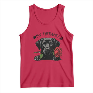 Black Labrador Retriever Is My Therapist Tank Top Dog Lover Gift TS12 Red Print Your Wear