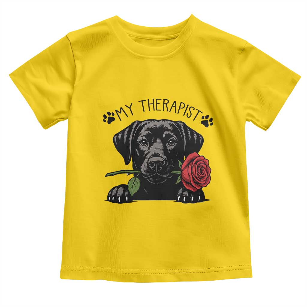 Black Labrador Retriever Is My Therapist Toddler T Shirt Dog Lover Gift TS12 Daisy Print Your Wear