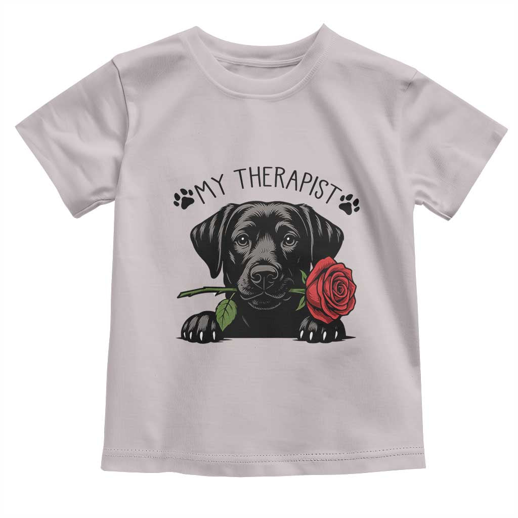 Black Labrador Retriever Is My Therapist Toddler T Shirt Dog Lover Gift TS12 Ice Gray Print Your Wear