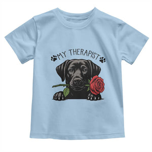Black Labrador Retriever Is My Therapist Toddler T Shirt Dog Lover Gift TS12 Light Blue Print Your Wear