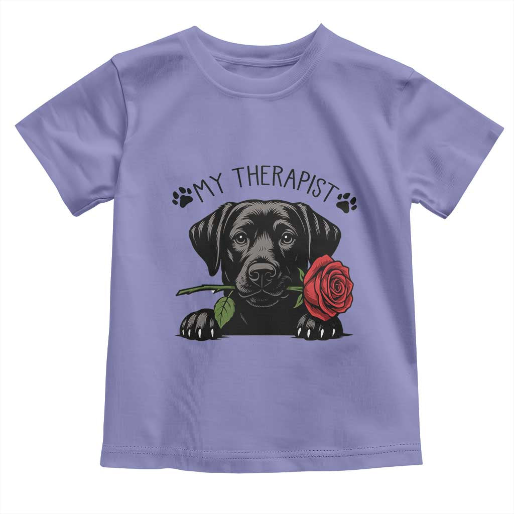 Black Labrador Retriever Is My Therapist Toddler T Shirt Dog Lover Gift TS12 Violet Print Your Wear