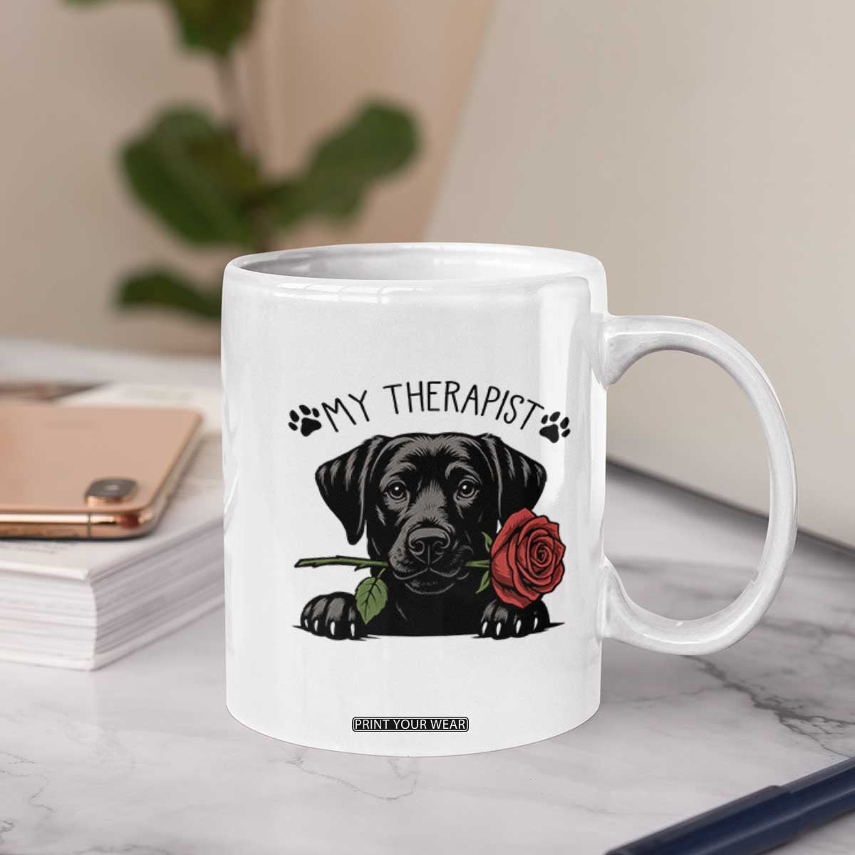 Black Labrador Retriever Is My Therapist Coffee Mug Dog Lover Gift TS12 Print Your Wear