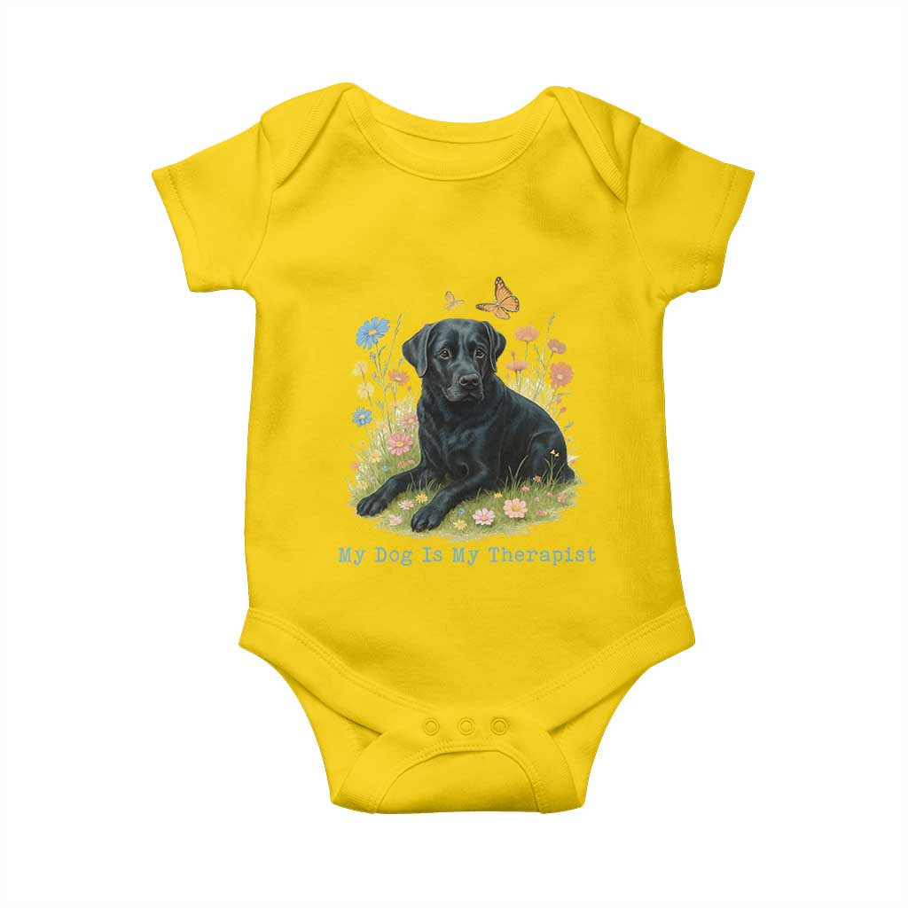 My Dog Is My Therapist Baby Onesie Labrador Retriever Lover Gift TS12 Daisy Print Your Wear