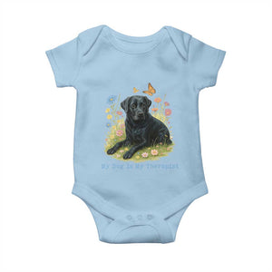 My Dog Is My Therapist Baby Onesie Labrador Retriever Lover Gift TS12 Light Blue Print Your Wear