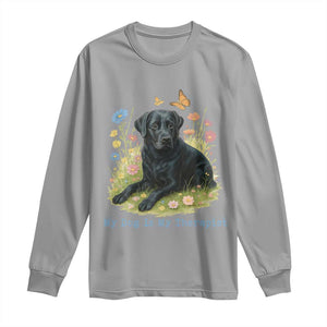 My Dog Is My Therapist Long Sleeve Shirt Labrador Retriever Lover Gift TS12 Sport Gray Print Your Wear