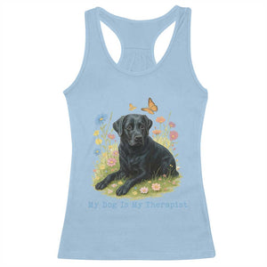 My Dog Is My Therapist Racerback Tank Top Labrador Retriever Lover Gift TS12 Light Blue Print Your Wear
