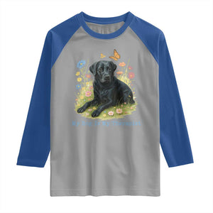 My Dog Is My Therapist Raglan Shirt Labrador Retriever Lover Gift TS12 Sport Gray Royal Print Your Wear
