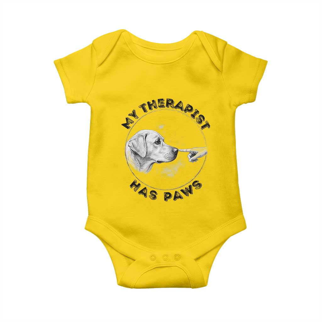 Funny Labrador Retriever Gift Baby Onesie My Therapist Has Paws TS12 Daisy Print Your Wear