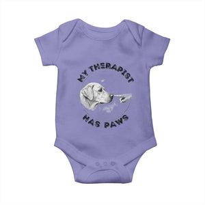 Funny Labrador Retriever Gift Baby Onesie My Therapist Has Paws TS12 Violet Print Your Wear