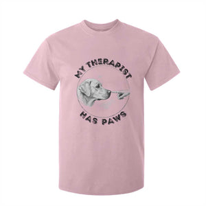 Funny Labrador Retriever Gift T Shirt For Kid My Therapist Has Paws TS12 Light Pink Print Your Wear