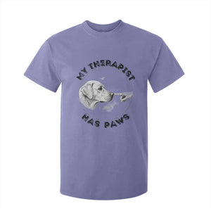 Funny Labrador Retriever Gift T Shirt For Kid My Therapist Has Paws TS12 Violet Print Your Wear
