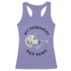 Funny Labrador Retriever Gift Racerback Tank Top My Therapist Has Paws TS12 Violet Print Your Wear