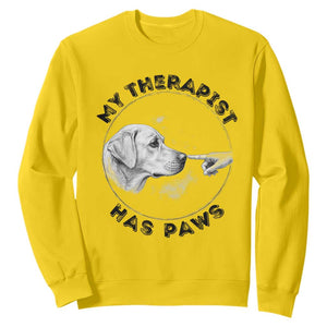 Funny Labrador Retriever Gift Sweatshirt My Therapist Has Paws TS12 Daisy Print Your Wear