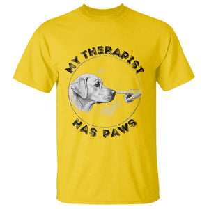 Funny Labrador Retriever Gift T Shirt My Therapist Has Paws TS12 Daisy Print Your Wear