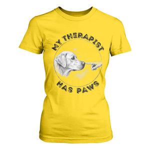 Funny Labrador Retriever Gift T Shirt For Women My Therapist Has Paws TS12 Daisy Print Your Wear