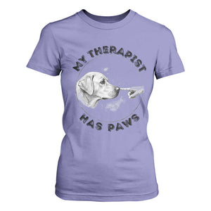 Funny Labrador Retriever Gift T Shirt For Women My Therapist Has Paws TS12 Violet Print Your Wear