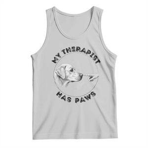 Funny Labrador Retriever Gift Tank Top My Therapist Has Paws TS12 Ash Print Your Wear