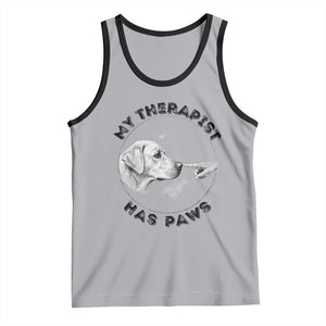 Funny Labrador Retriever Gift Tank Top My Therapist Has Paws TS12 Athletic Heather Black Print Your Wear