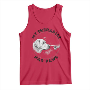 Funny Labrador Retriever Gift Tank Top My Therapist Has Paws TS12 Red Print Your Wear