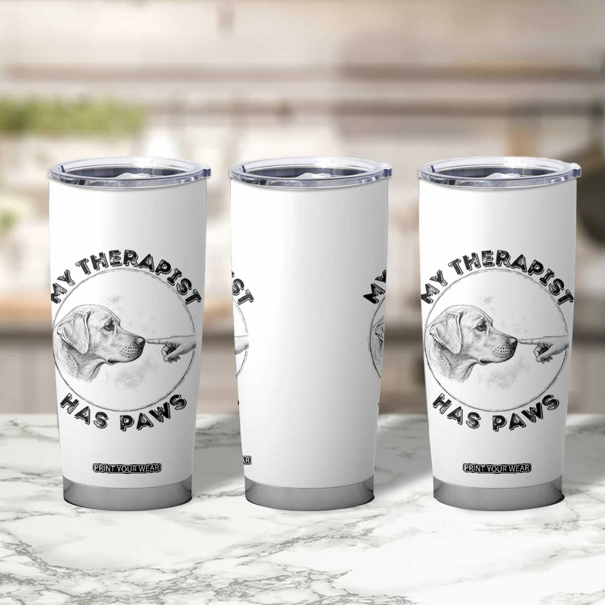 Funny Labrador Retriever Gift Tumbler Cup My Therapist Has Paws TS12 Print Your Wear