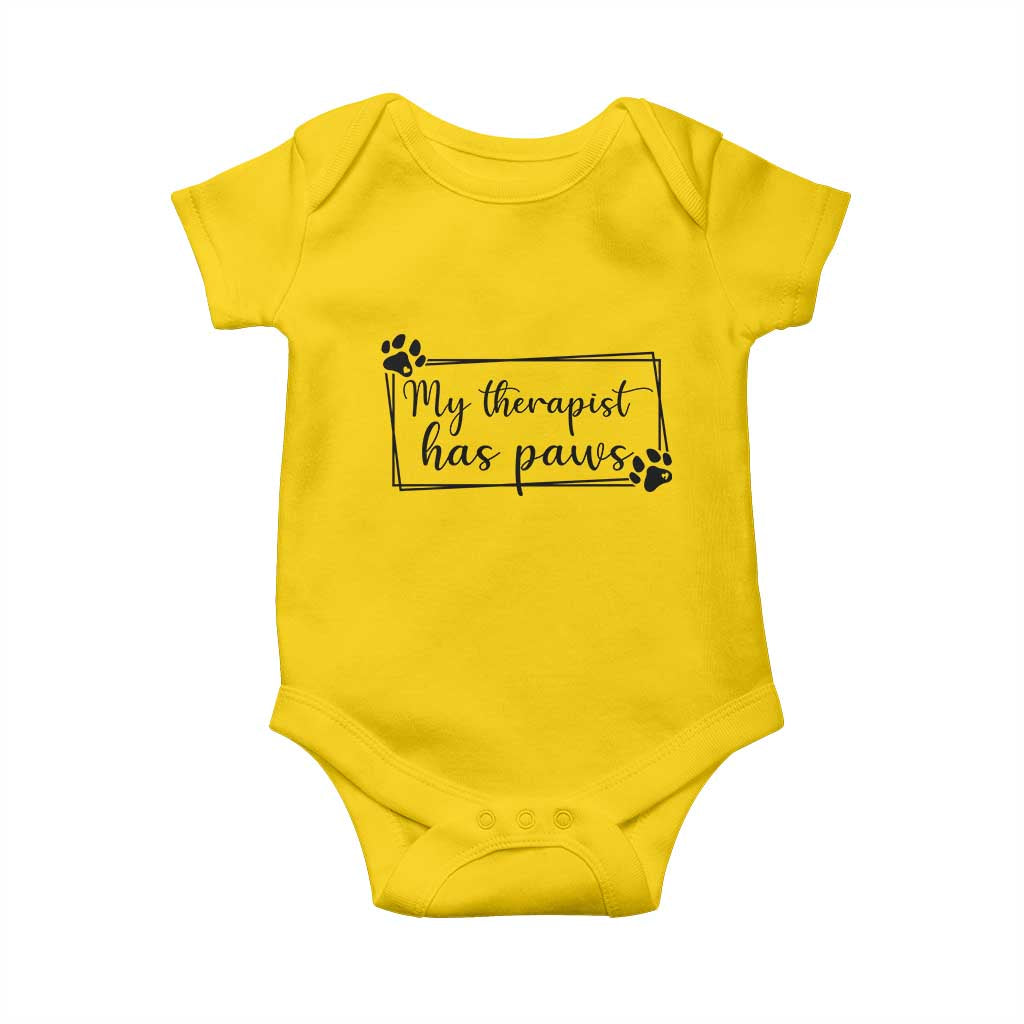 Funny Dog Lover Baby Onesie My Therapist Has Paws TS12 Daisy Print Your Wear