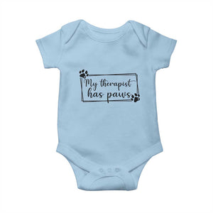 Funny Dog Lover Baby Onesie My Therapist Has Paws TS12 Light Blue Print Your Wear