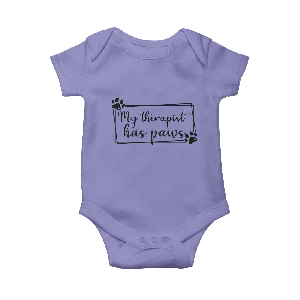 Funny Dog Lover Baby Onesie My Therapist Has Paws TS12 Violet Print Your Wear