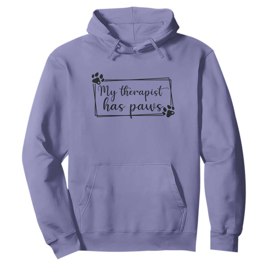 Funny Dog Lover Hoodie My Therapist Has Paws TS12 Violet Print Your Wear