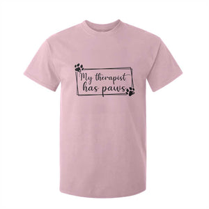Funny Dog Lover T Shirt For Kid My Therapist Has Paws TS12 Light Pink Print Your Wear