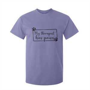 Funny Dog Lover T Shirt For Kid My Therapist Has Paws TS12 Violet Print Your Wear