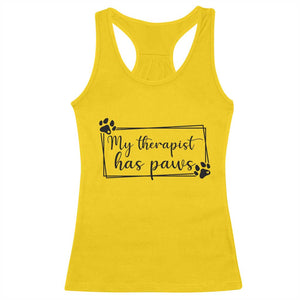 Funny Dog Lover Racerback Tank Top My Therapist Has Paws TS12 Daisy Print Your Wear