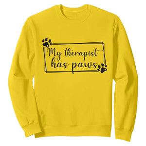 Funny Dog Lover Sweatshirt My Therapist Has Paws TS12 Daisy Print Your Wear
