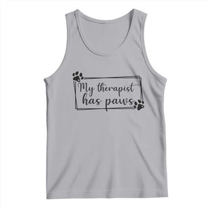 Funny Dog Lover Tank Top My Therapist Has Paws TS12 Athletic Heather Print Your Wear