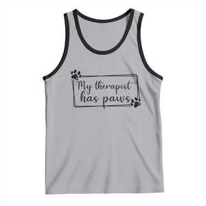 Funny Dog Lover Tank Top My Therapist Has Paws TS12 Athletic Heather Black Print Your Wear