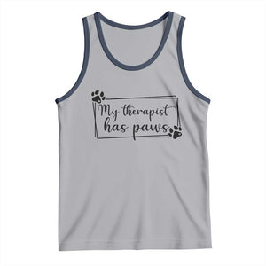 Funny Dog Lover Tank Top My Therapist Has Paws TS12 Athletic Heather Navy Print Your Wear