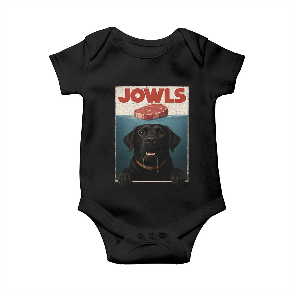 Black Labrador Retriever Baby Onesie Funny Jowls Horror Dog Poster TS12 Black Print Your Wear
