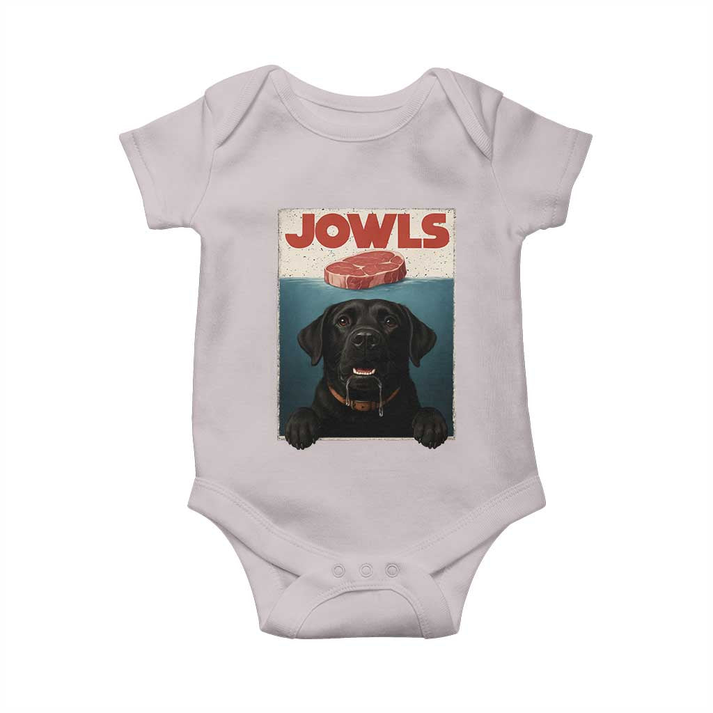 Black Labrador Retriever Baby Onesie Funny Jowls Horror Dog Poster TS12 Ice Gray Print Your Wear