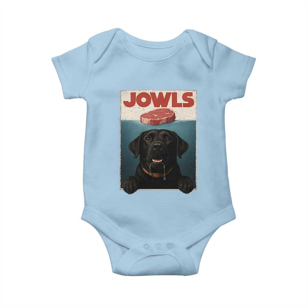 Black Labrador Retriever Baby Onesie Funny Jowls Horror Dog Poster TS12 Light Blue Print Your Wear